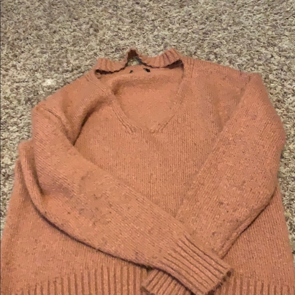 Nude v neck sweater super cozy and fun